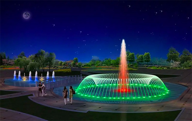 園林公園廣場噴泉